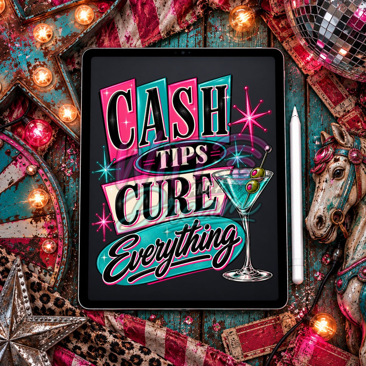 Cash Tips Cure Everything Digital Design