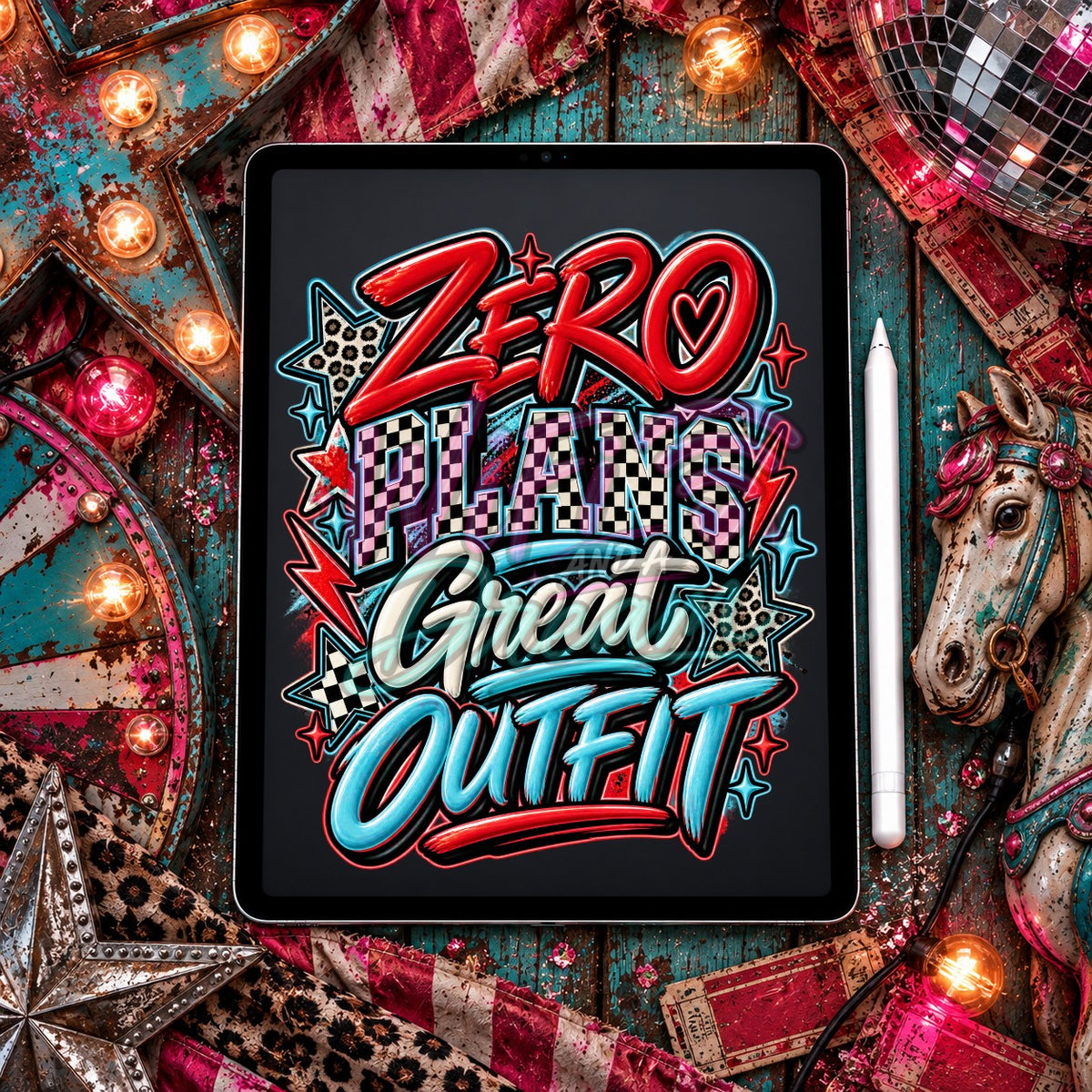 Zero Plans Great Outfit Checkered Digital Design