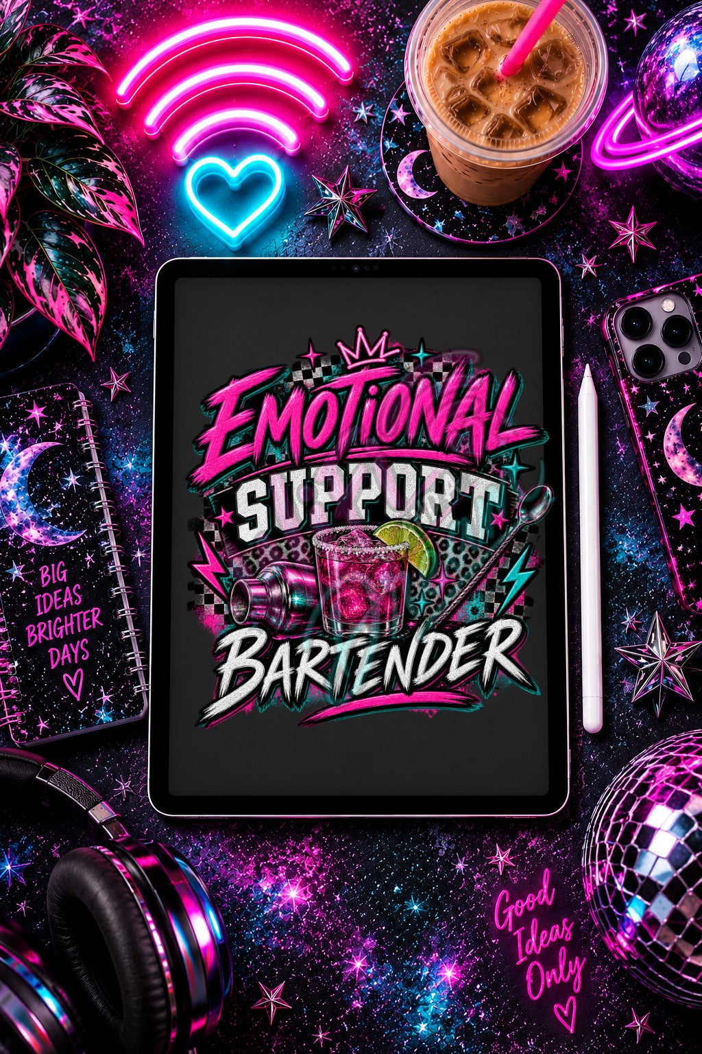 Emotional Support Bartender Digital Design