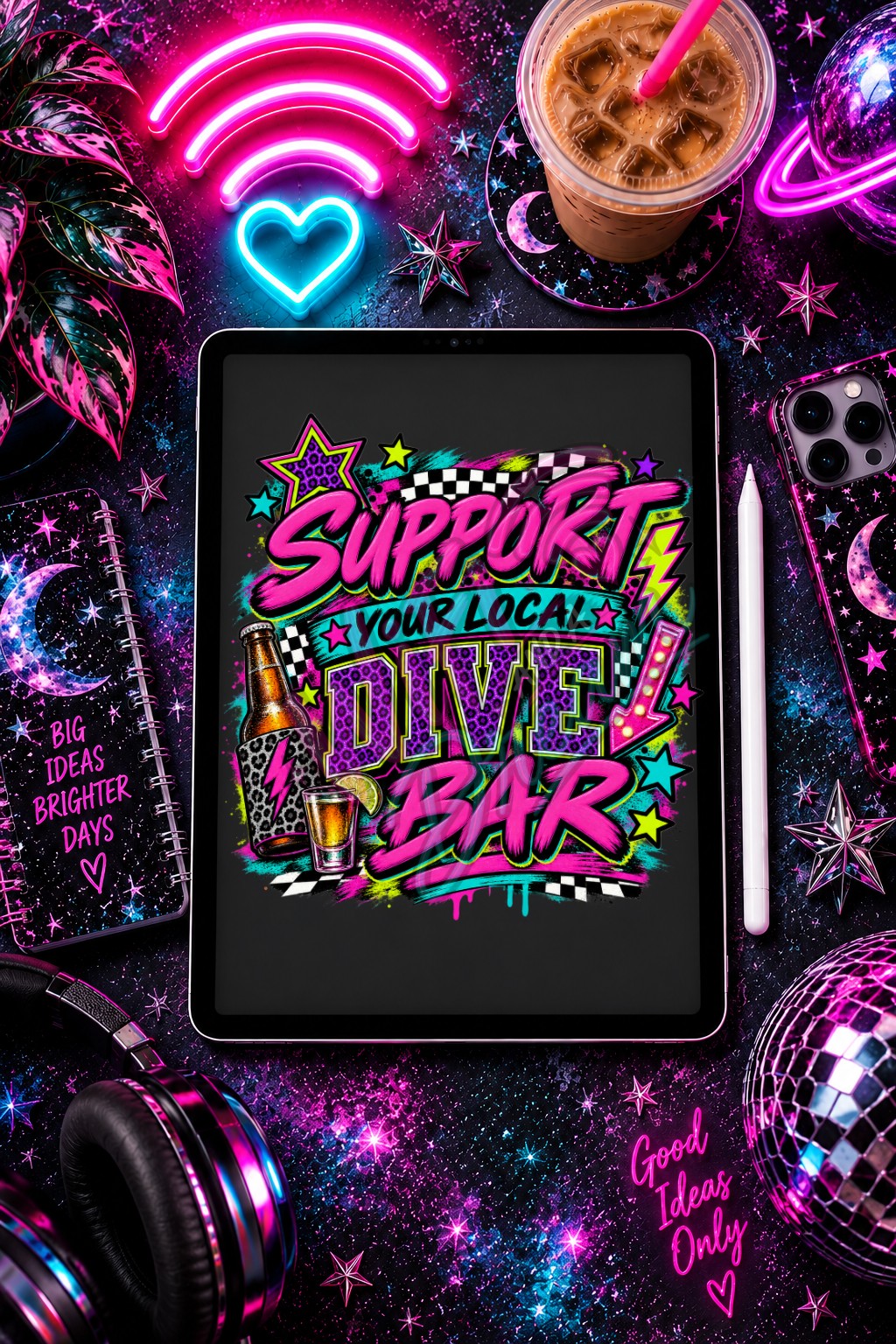 Support Your Local Dive Bar Digital Design