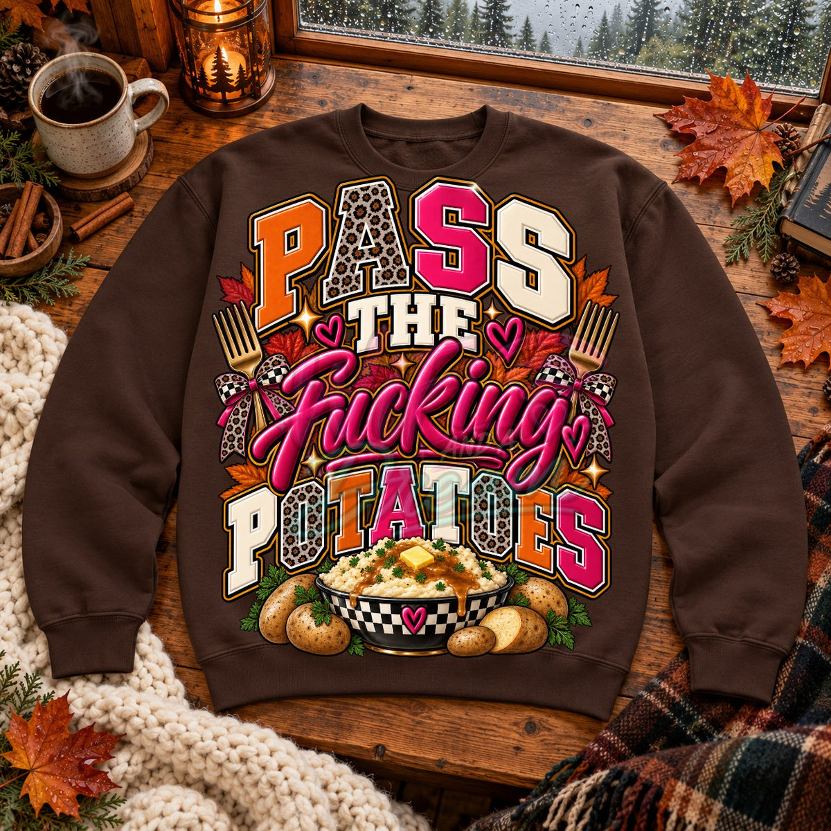 Pass The F*cking Potatoes with Forks Digital Design