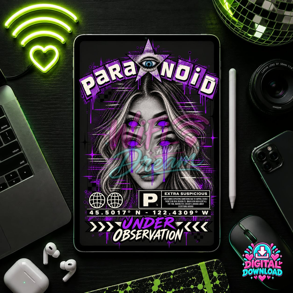 Paranoid Under Observation Digital Design