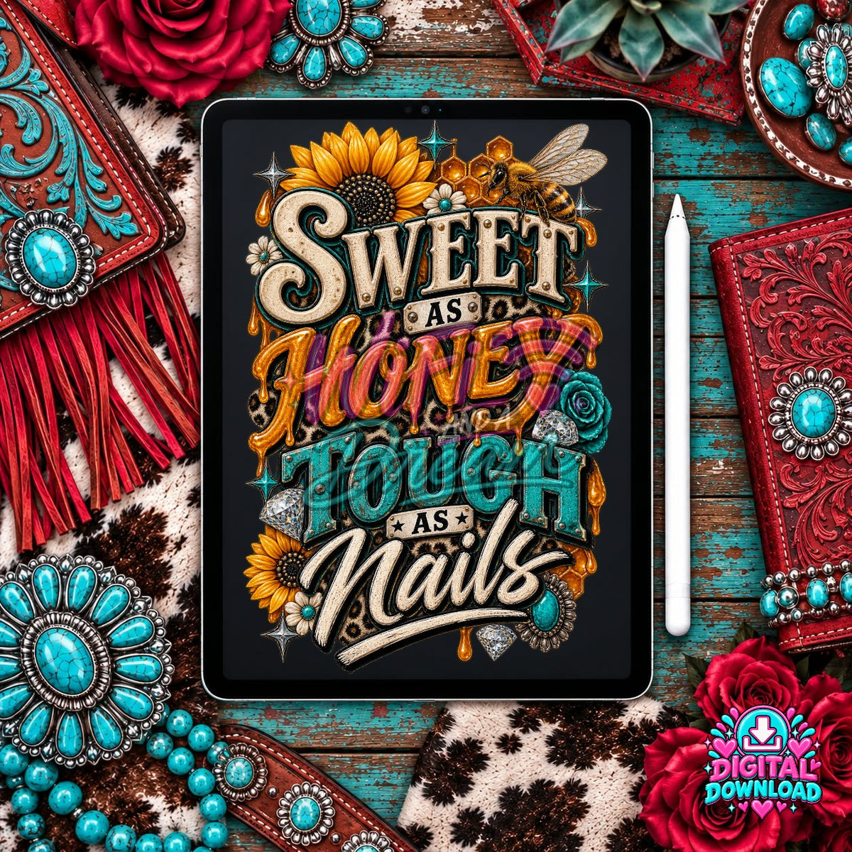 Sweet As Honey Tough As Nails Digital Design