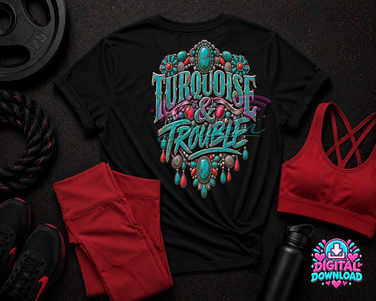 Turquoise and Trouble Digital Design