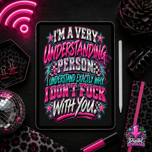 Understanding Person Teal and Pink Digital Design