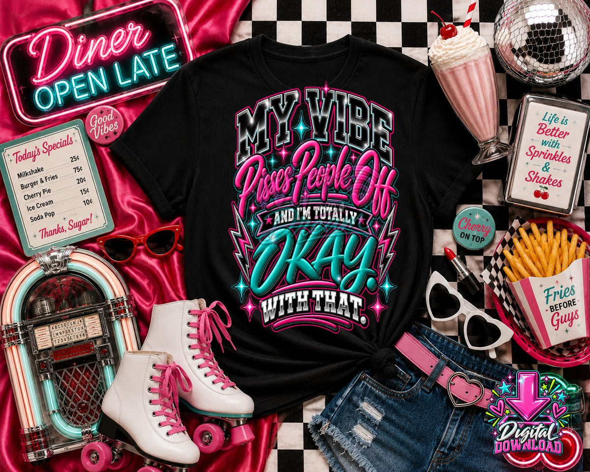My Vibe Pink and Teal Digital Design