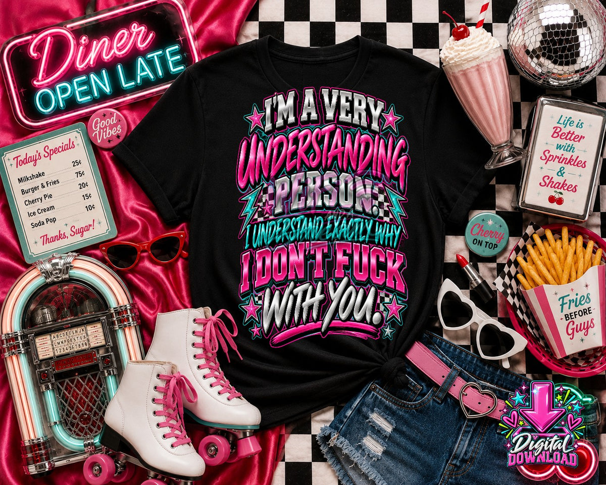 Understanding Person Teal and Pink Digital Design