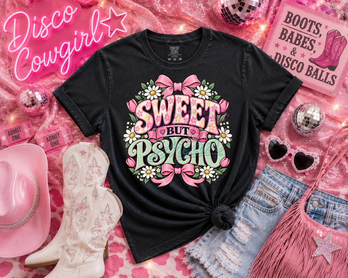 Sweet But Psycho Floral Digital Design