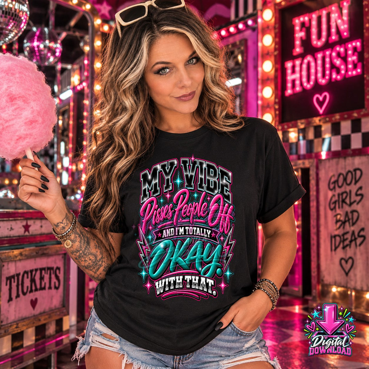 My Vibe Pink and Teal Digital Design