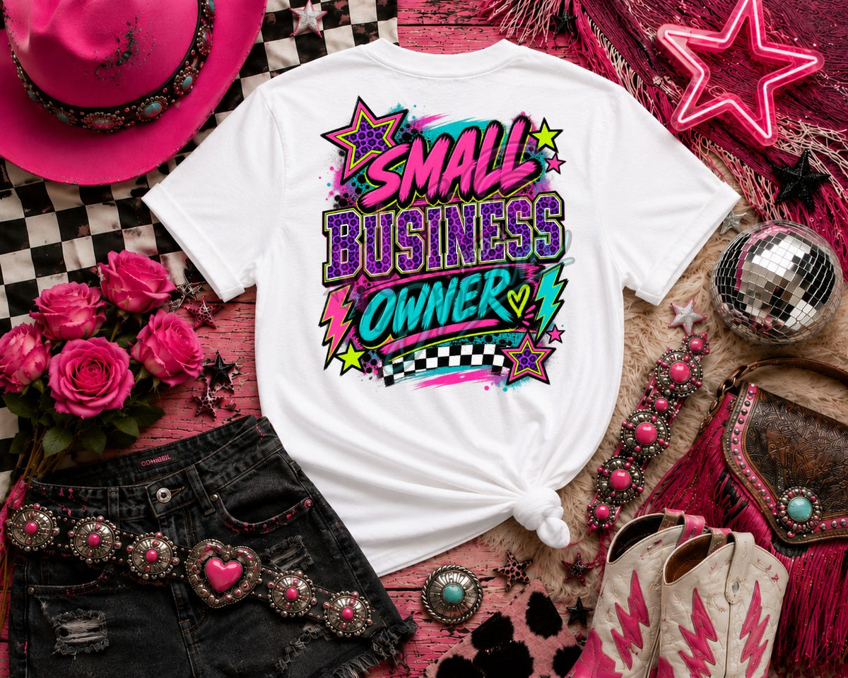 Bright Retro Small Business Owner Digital Design