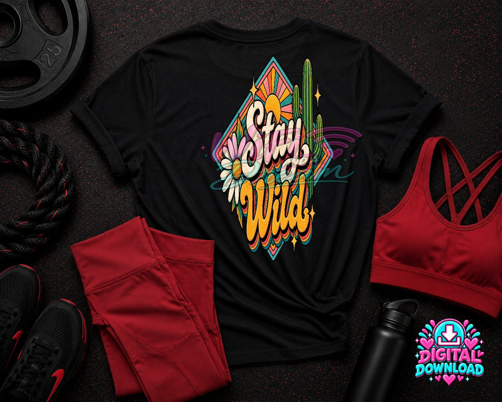 Stay Wild Retro Digital Design