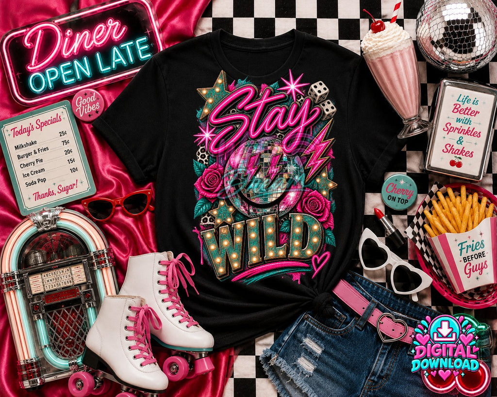 Stay Wild Smiley Digital Design