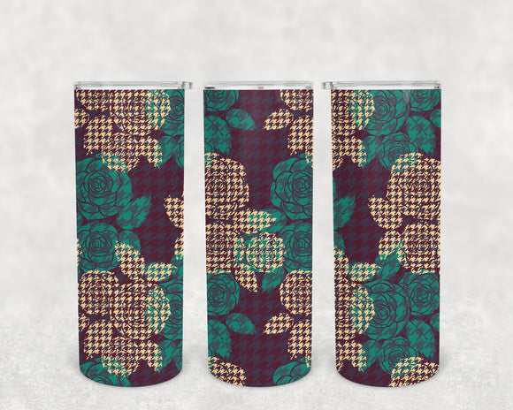 Clarissa Houndstooth 20oz Skinny Tumbler Design for Sublimation