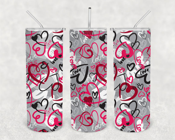 Love Graffiti 20oz Skinny Tumbler Design for Sublimation